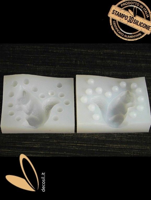 Moule En Silicone Écureuil 3D - Lot De 2 Tailles - Pour Bougie, Résine, Plâtre - DIY Déco
