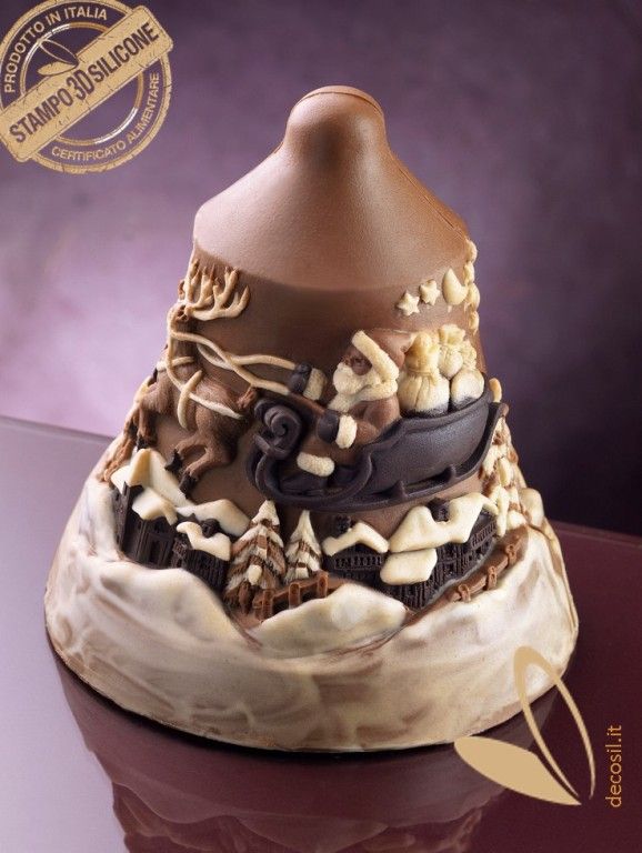 Moule en Silicone Cloche Père Noël et rennes Moule en Silicone Cloche Père Noël et rennes
