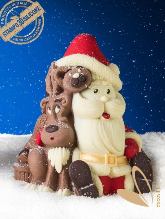 Cloche Père Noël avec Ours et Renne