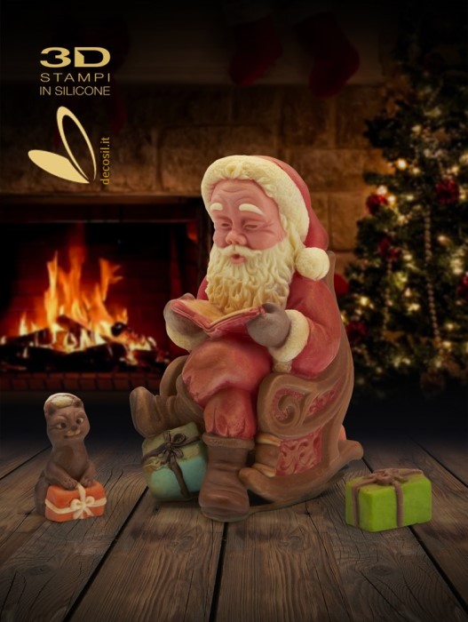 Père Noël sur chaise à bascule