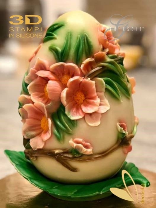 Moule pour oeuf en chocolat Œuf Fleurs de Pêcher Moule pour oeuf en chocolat Œuf Fleurs de Pêcher