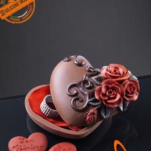 Moule Boîte en forme de cœur avec des roses