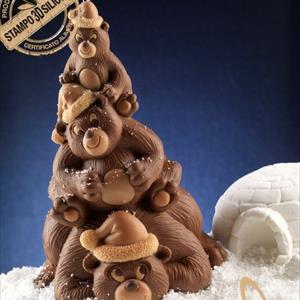 Moule en silicone Sapin de Noël - Arbre Famille d'ours