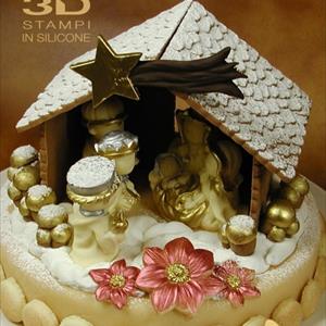 Moule La cabane de la Nativité avec étoile filante