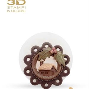 Moule Pendentif de Noël Maison et Houx