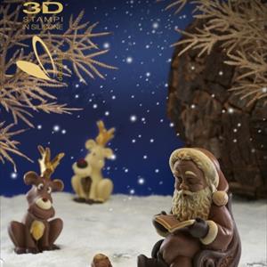 Père Noël sur chaise à bascule