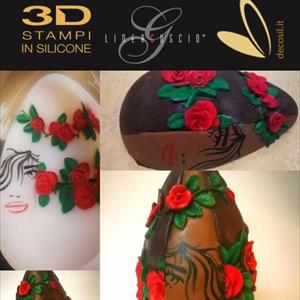 Moule Œuf Roses taille grande