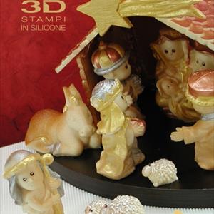 Moule La cabane de la Nativité avec étoile filante