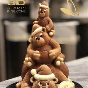 Moule en silicone Sapin de Noël - Arbre Famille d'ours
